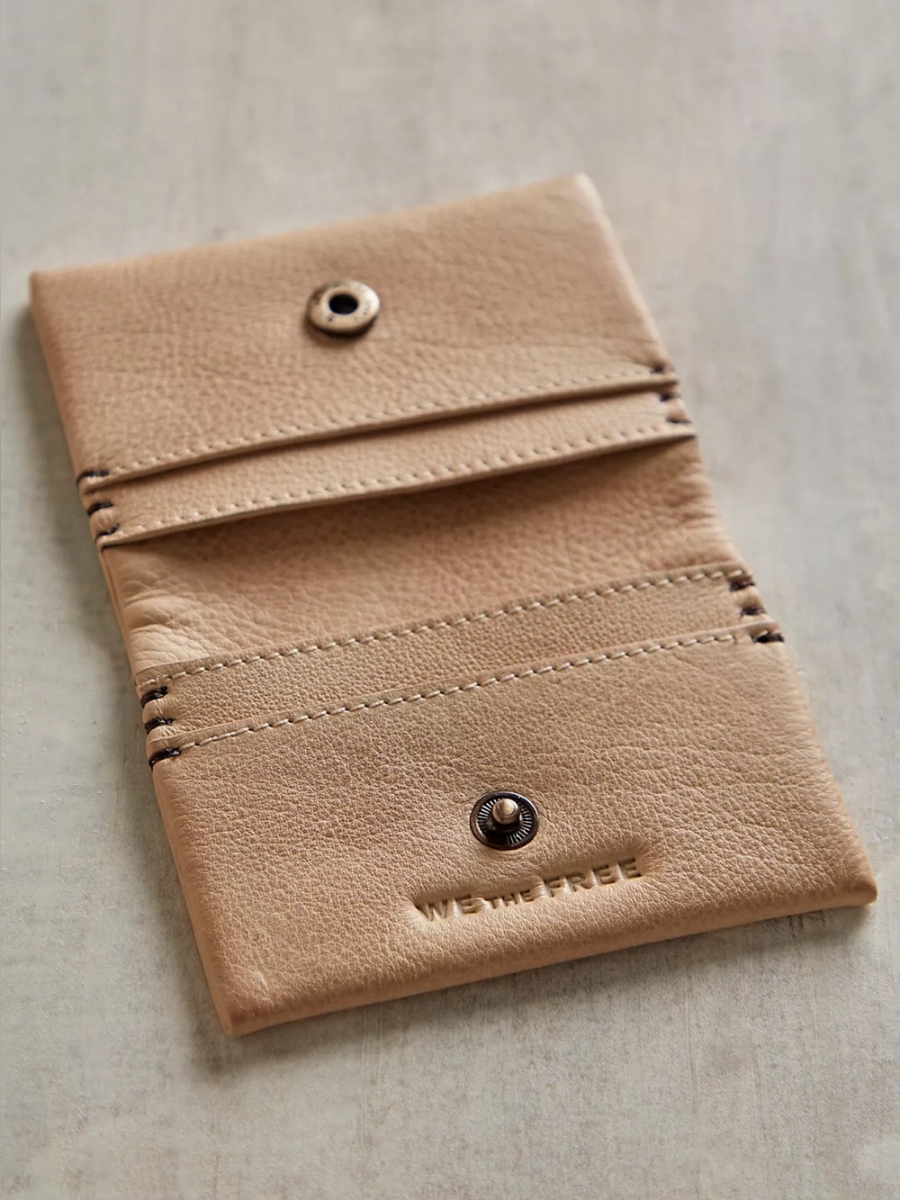 We the Free Mini Cove Leather Wallet in Italian Straw🔥Free People